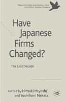 Have Japanese Firms Changed?