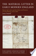 The Material Letter in Early Modern England
